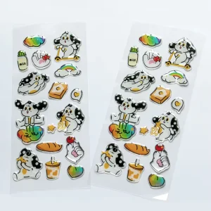 Custom 3D Self adhesive Waterproof Eco friendly Cartoon Doom Epoxy Crystal Glue Sticker Full color Printing Decal