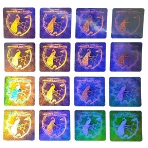 Custom 3D Transparent PET Hologram Adhesive Sticker with Die Cut Design and Custom Logo Option