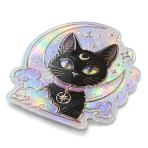 Custom 3D Varnish Raised Die Cut Sticker Holographic Foil Logo Spot UV Resist Printing Tactile Anime Holo PVC Vinyl Stickers