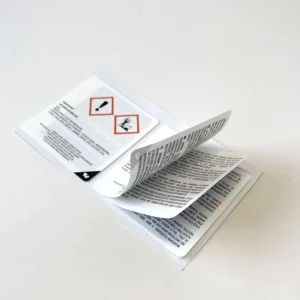 Custom 4 Page Folding Multi layer Label Vinyl Adhesive Booklet Multi Layer Sticker Sheet for Cosmetic Bottle