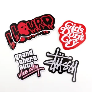 Custom 50pcs Skateboard Vinyl Sticker Pack Outdoor Waterproof Digital Printing Offset Printing Gold Stamping Surface