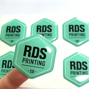 Custom Adhesive Business Logo Printing Round Resin Sticker Clear Dome 3D Custom Epoxy Sticker