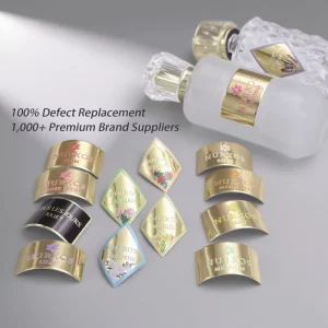 Custom Adhesive Embossed Sticker Metal Aluminum Label Plate for Wine Perfume Bottles Packaging Labels
