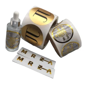 Custom Adhesive Gold Foil Label Stickers Waterproof Package Vinyl Label Sticker Printing Perfume Bottle Packaging Label Stickers