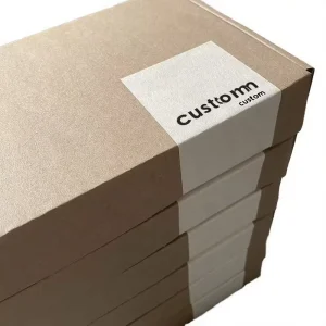 Custom Adhesive Label Sticker Private Logo Printing Coated Paper Texture Paper Sealing Stickers for Box Packaging Die Cut Label
