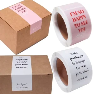 Custom Adhesive Logo Waterproof Vinyl Packaging Labels Thank You Stickers