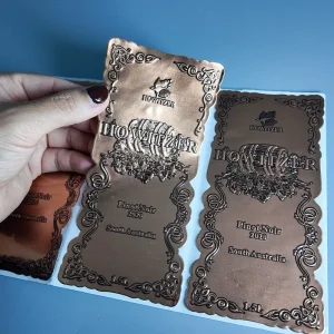 Custom Adhesive Paper Personalized Engraved Logo Plate Sticker Wall Decor Business Branding Industrial Labels Recyclable Strong