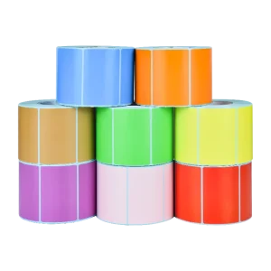 Custom Adhesive Thermal Paper Bar Code Label Color Printing Roll Sticker with Three Heat Protection for Packaging