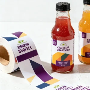 Custom Adhesive Vinyl Packaging Labels for Juice Oil Bottles Food Grade Stickers Printing
