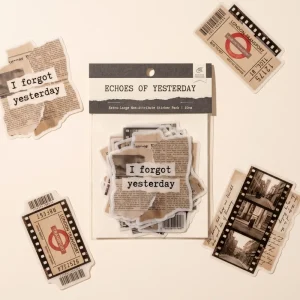 Custom Aesthetic Echoes of Yesterday Washi Paper Scrapbook Stickers Special Oil Stickers Pack
