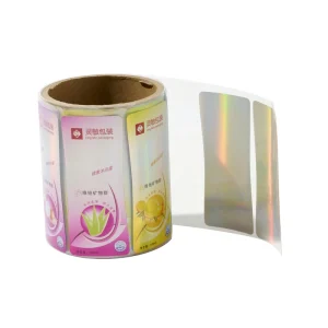 Custom BOPP Self Adhesive Label Silver Holographic Sticker Daily Chemicals Body Wash Bottles Packing