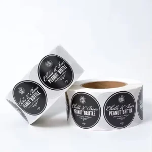 Custom Bakery Logo Circle Packaging Sticker Self Adhesive Vinyl Waterproof Food Sealing Label Roll Packaging & Printing Product