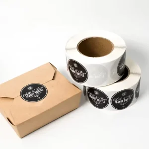 Custom Bakery Logo Waterproof Self Adhesive Vinyl Packaging Sticker Use for Bread and Chocolate Food Label Sealant Roll