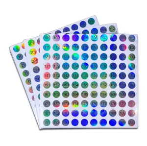 Custom Barcode Self Adhesive Printing Round Vinyl Sticker Labels Roll Waterproof Holographic Numbered Stickers