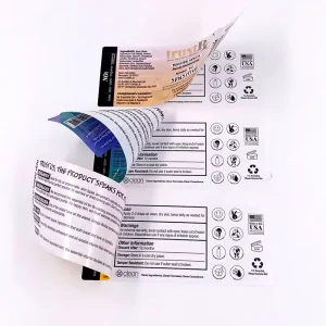 Custom Booklet Double Layer Waterproof Oil Proof Adhesive Sticker Gold Sliver Foil Stamping Label Packaging