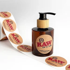 Custom Bopp Logo Stickers Waterproof Synthetic Vinyl Roll Labels Skincare & Hair Care Cosmetic Packaging