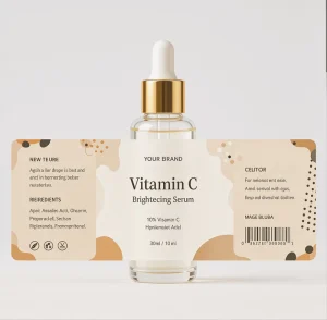 Custom Bottle Sticker Labels Product Labels for Water Bottles Cosmetic Packaging and Food Products