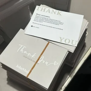 Custom Brand Adhesive Sticker Thank You Paper Card Business with Printed Message