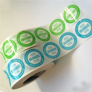 Custom Brand Logo Circle Packaging Sticker Printing Self Adhesive Vinyl Waterproof Food Sealing Label Sticker Roll
