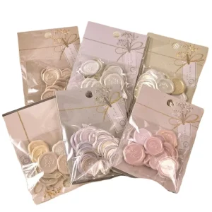 Custom Brand Logo Gravure Printed Matte Varnish Self Adhesive Sealing Wax Stickers for Wedding Packaging Envelope Decoration