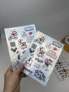 Custom Brand Logo Label Vinyl Sticker Sheet Custom Logo Die Cut Sticker UV Resistant Waterproof Self Adhesive Sheet Sticker