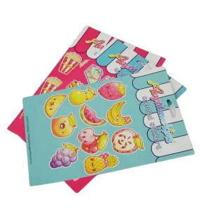 Custom Brand Logo PVC Vinyl Kiss Cut Sticker Sheet Waterproof Self Adhesive Eco Friendly Durable Cartoon Style for Kids