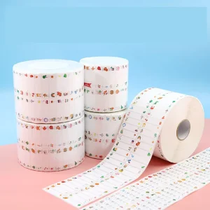 Custom Brand Name Label Printing Transparent Vinyl Adhesive Roll Name Sticker Hello My Name Is Sticker