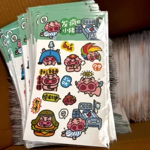 Custom Brand Sticker Sheet with Multiple Mini Logos Vinyl Decals for Product Packaging Sealing & Gift Box Decoration