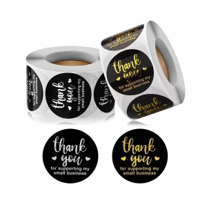 Custom Branded Logo Waterproof Vinyl Self Adhesive Gold Foil Packaging Label Stickers Roll