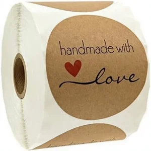 Custom Brown Kraft Paper Waterproof Adhesive Sticker Round Customized Size Glossy Roll Labels for Candle Craft Projects