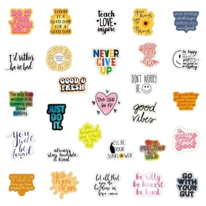 Custom Bulk 50pcs Die Cut Waterproof Vinyl Inspirational Quotes Sticker