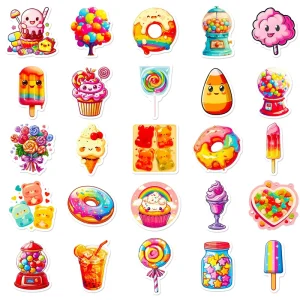 Custom Candy Die Cut Stickers Colorful Lollipop Cartoon Decals for DIY Scrapbooking Notebook Kids Room Decor Vinyl Stickers