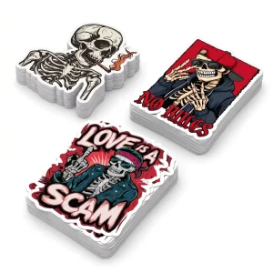 Custom Car Bumper Skateboard Outdoor Use Stickers Heavy Duty PVC Stickers Waterproof UV Resistant Die Cut Vinyl Decals