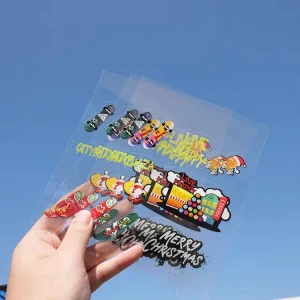 Custom Cartoon Animal Transparent Vinyl Sticker Sheet Cute Waterproof Clear Stickers for Kids