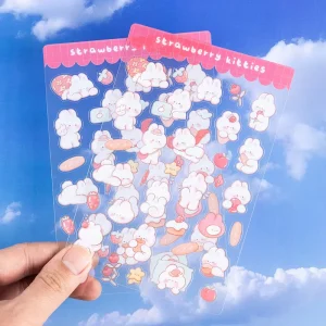 Custom Cartoon Logo Self Adhesive Waterproof Vinyl Cute A4 A5 Kiss Cut Transparent Cartoon Character Stickers