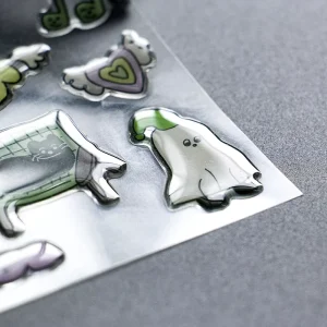 Custom Cartoon Resin Clear Logo Epoxy Sticker Kids Round Waterproof Dome Epoxy Stickers 3D
