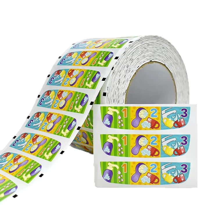 Custom Cartoon Sticker Roll Printed Adhesive Toy Label for Kids