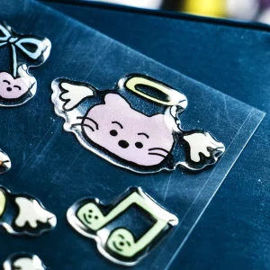 Custom Cartoon Vinyl Resin Logo Epoxy Sticker Round Kids Waterproof Clear Dome Epoxy Stickers 3D