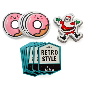 Custom Christmas Logo Printing Planner Sticker Holiday Die Cut Cartoon Laptop Stickers Pack for Kids