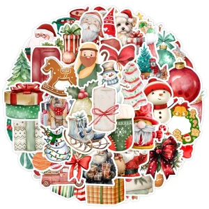 Custom Christmas Tree Cartoon Stickers Christmas Gift Stickers Waterproof Christmas Cartoon Stickers