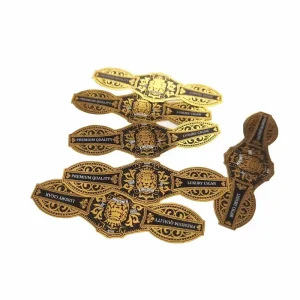 Custom Cigar Band Label Gold Foil for Soa Sticker Printing Cigar Ring Label