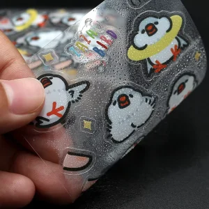 Custom Clear Cartoon Vinyl Stickers Waterproof Die Cut Transparent Labels for Kids and Gift Decoration