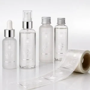 Custom Clear Cosmetic Bottle Labels Waterproof Transparent Vinyl Stickers Roll