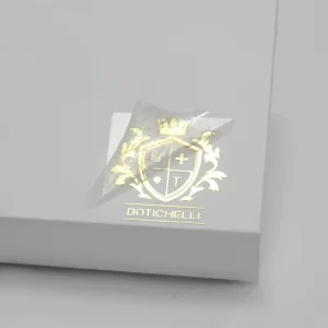 Custom Clear Gold Foil Heat Gold Transfer Electroforming Metal Nickel Vinyl 3D Sticker Label Logo UV Decal Transfer Sticker