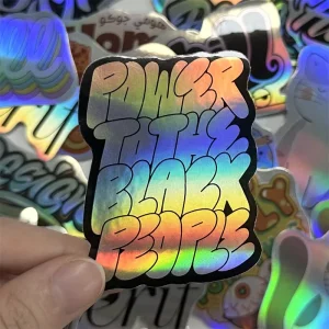 Custom Clear Logo Printing Die Cut Cartoon Decals Hologram Vinyl Sticker Logoed Packaging Labels Waterproof Custom Stickers