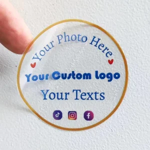 Custom Clear Stickers Personalized Logo Labels Round Transparent Stickers Waterproof Tear-Resistant Sticker