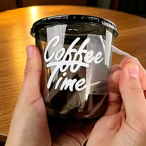 Custom Clear Transfer Sticker Removable No Residue Vinyl Decal Logo Hexagon Shape Waterproof Packaging Label