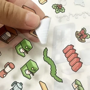 Custom Clear Transparent Sticker Sheets With White Base and Clear Backing and Poly Sleeve