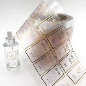 Custom Clear Vinyl Bottle Labels Transparent Cosmetic Sticker Printing With Logo