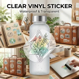 Custom Clear Vinyl Sticker Waterproof Transparent Decal for DIY Crafts Water Bottle Laptop Luggage Decorative Stickers